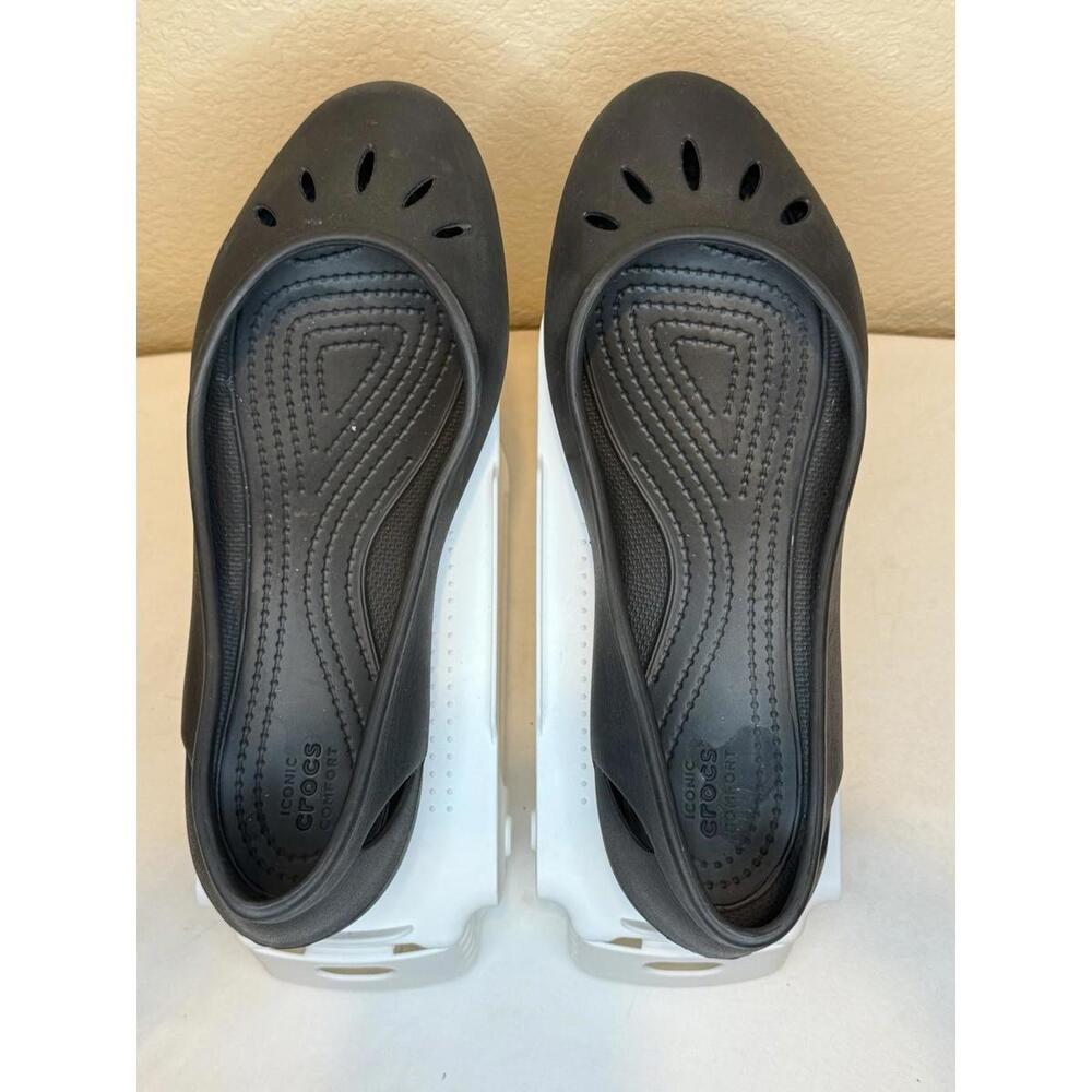 Crocs Women’s Kelli Ballet Flats Iconic Comfort Black Sz 8